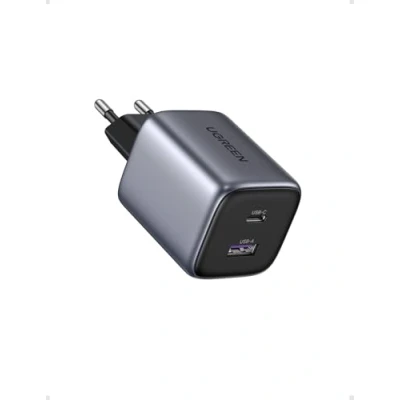 Abbildung von UGREEN Nexode USB C Ladegerät 35W iPhone Schnellladegerät 2 Port Netzteil GaN II Stecker kompatibel mit 16 Pro Max, Pro, 16, 15, 14, 13, Galaxy S24 Ultra, iPad, Tab A8, Pixel (Schwarz)