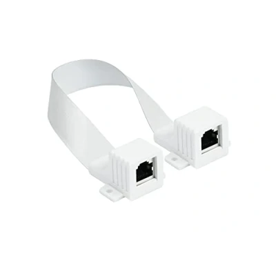 Abbildung von Good Connections RJ45 Ethernet LAN Tür /Fensterdurchführung, extrem flach beidseitig Buchse Gesamtlänge inkl. Stecker 51,5 cm, Flexible Länge 44,5 cm weiß, Länge: 51 54