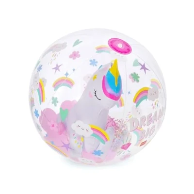 Abbildung von LEGAMI aufblasbarer Strandball, Beach Ball, Ball aus PVC, weich für Kinder, Strandpartys mit Einhorn, aufblasbar zum Spielen von Fußball, Volleyball, Durchmesser
