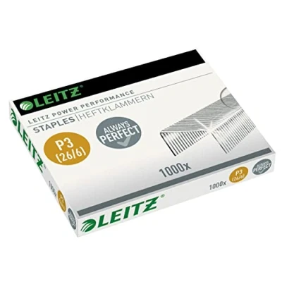 Abbildung von Leitz Power Performance Heftklammern P3 (26/6), 1000 Stück, Verzinkt, 55720000