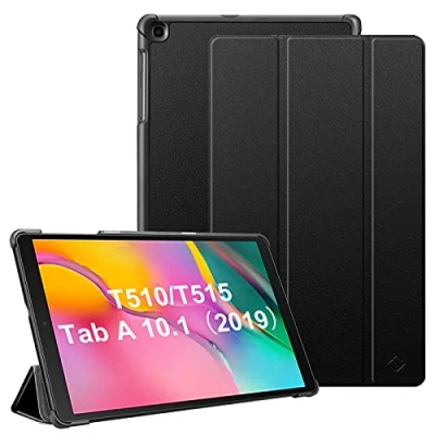 Abbildung von Fintie Hülle für Samsung Galaxy Tab A 10,1 T510/T515 2019 Ultra Schlank Superleicht Kunstleder Schutzhülle Cover Case mit Standfunktion 10.1 Zoll Tablet, Schwarz