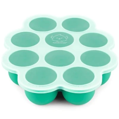 Abbildung von Silikon Babynahrung Aufbewahrung 60ml x 10 Pods Babybrei Einfrieren Behälter mit aufsteckbarem Deckel, Beikost Behälter, Mikrowelle,BPA Free Vorratsbehälter Babybrei(Alpine Green)