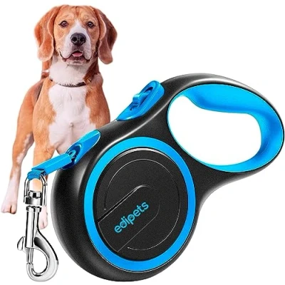 Abbildung von Edipets, Hundeleine, Ausziehbar, Einziehbar, 3, 5 und 8 Meter, Flexibles Band für Rechts Spaziergänge, Dog Leash, Rolleine, Flexileine, Retractable (Blau, Meter