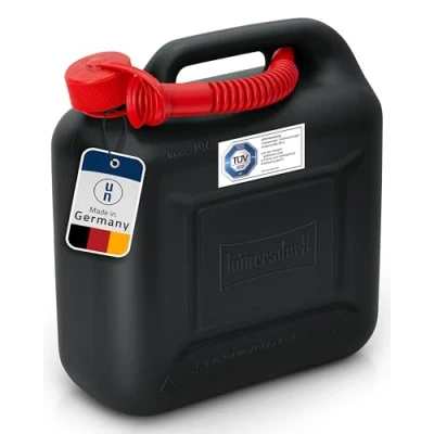 Abbildung von hünersdorff Kraftstoff Kanister 812800 STANDARD 10l für Benzin, Diesel und andere Gefahrgüter, UN Zulassung, made in Germany, TÜV geprüfter Produktion, schwarz