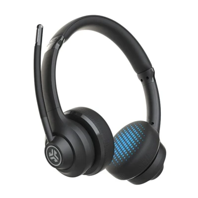 Abbildung von JLab Go Work Headset mit Mikrofon Bluetooth, 45+ Std. Akku, On Ear Wireless und Multipoint, Kabellos oder Kabel, für PC, Handy, Büro