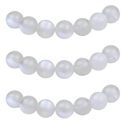 Abbildung von MJDCB Perlen zum Auffädeln 6mm 60 stück Blauer Mondstein Halbedelsteine mit Loch Natürliche Lose Runde Steinperlen für Herstellung Schmuck Armbänder Halsketten