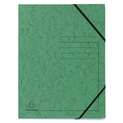 Abbildung von Exacompta 555413E 5er Pack Premium Eckspanner Mappe. Made in Germany. Aus extra starkem Colorspan Karton DIN A4 mit 2 Gummizügen Sammelmappe Dokumentenmappe ideal für Büro und Schule grün