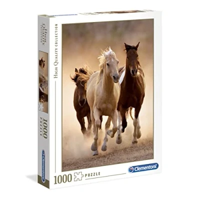 Abbildung von Clementoni 39168 Running Horses Puzzle 1000 Teile, buntes Legespiel für die ganze Familie, Erwachsenenpuzzle ab 14 Jahren