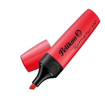 Abbildung von Pelikan 814126 Textmarker 490, Leuchtrot, 10 Stück in Faltschachtel, (1er Pack)