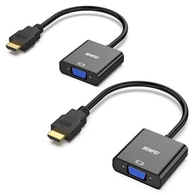 Abbildung von BENFEI HDMI zu VGA 2 Stück, Unidirektional Computer Monitor Adapter (Stecker auf Buchse) für Desktop Laptop PC Projektor HDTV Chromebook Raspberry Pi Roku Xbox und mehr