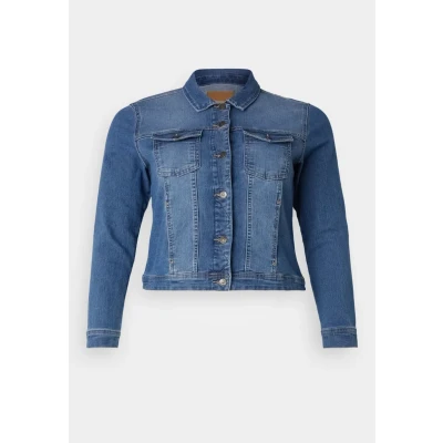 Abbildung von ONLY Carmakoma Damen Carwespa Life Denim Jacket Mbd Noos Jeansjacke, Medium Blue Denim, 54 EU