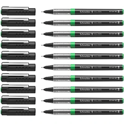 Abbildung von Schneider Xtra 805 Tintenroller (Röhrchenspitze aus Edelstahl, 0,5 mm) 10er Packung grün