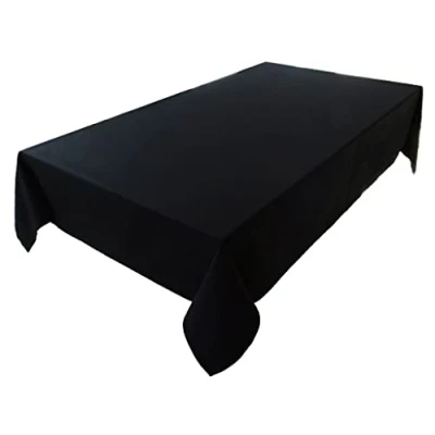 Abbildung von Hochwertige Tischdecke Tischwäsche aus 100% Baumwolle Kollektion Konzept, Farbe &amp; Größe wählbar (Tischdecke 150x220cm, Schwarz)
