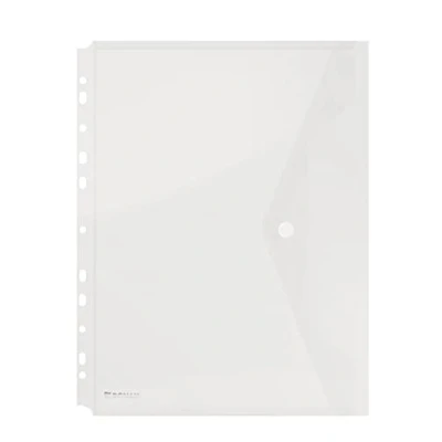 Abbildung von DONAU Kuvertmappe mit Klammer 8540001PL 00, Dokumententasche zum Abheften Dokumentenmappe/ Sammelmappe Eurolochung Transparent für Schule Büro Qualität PP öko/Kunststoff Plastik, A4,