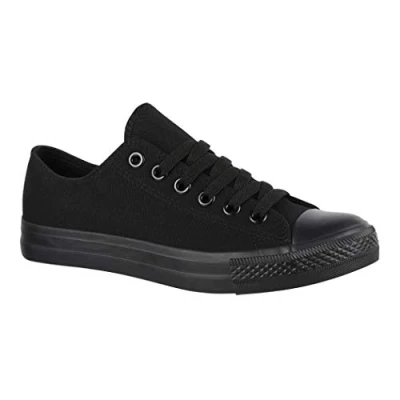 Abbildung von Elara Unisex Sneaker Low top Turnschuh Textil Chunkyrayan 89A35B Allblack 42