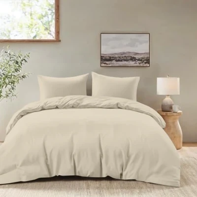 Abbildung von Dreamzie Bettwäsche Set 155x220 cm mit 2 Kissenbezügen 80x80 Beige Bettbezug Erwachsene aus 100% Mikrofaser Zertifiziert ohne Chemikalien (Oeko TEX)