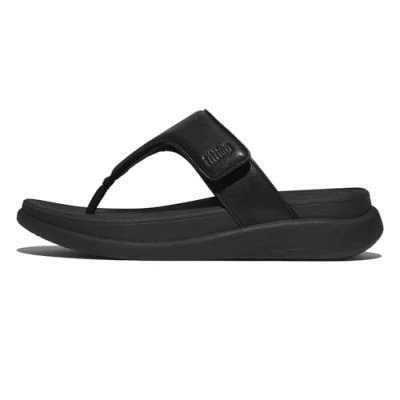 Abbildung von Fitflop Damen F Mode Go Adjustable Flatform Toe Post Sandale, Schwarz, 39 EU