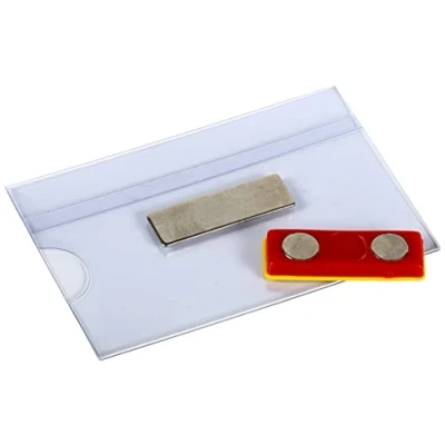 Abbildung von EUROPEL Kunststoff Ausweishalter mit Magnetverschluss Set zu 24 Stück 90 x 55 mm Ausweis und Namensschildhalter Magnet Blanko Einsteckschildern