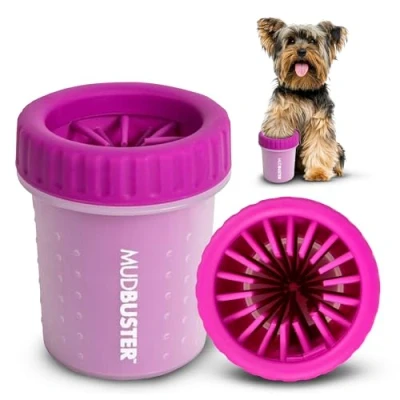 Abbildung von Dexas MudBuster Hundepfotenreiniger, tragbar, Small, fuchsia