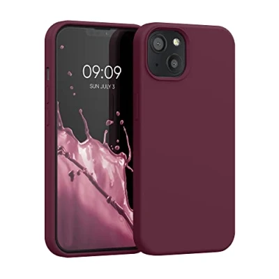 Abbildung von kwmobile Hülle kompatibel mit Apple iPhone 13 Silikon Handy Case Handyhülle weiche Oberfläche kabelloses Laden Tawny Red