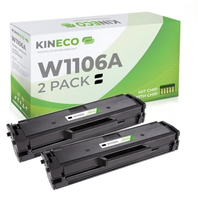 Abbildung von Kineco 2 Toner mit CHIP kompatibel W1106A 106A für HP Laser 107a 107 107w MFP 130 135a 135ag 135w 135wg 137fnw 137fwg 138fnw 138fw 138p 138pn 138pnw
