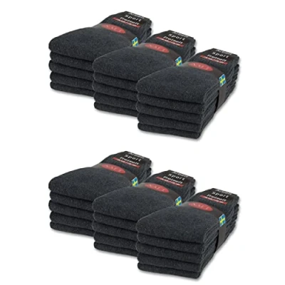 Abbildung von sockenkauf24 10 20 30 Paar Sportsocken Tennissocken Arbeitssocken Herren &amp; Damen Socken Baumwolle (39 42, Anthrazit)