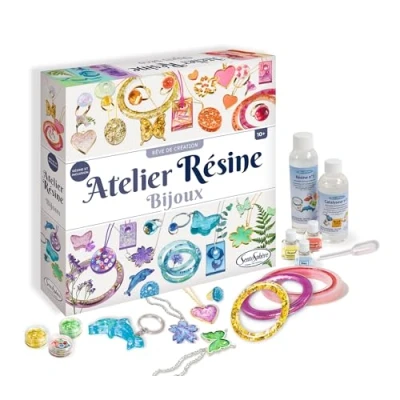 Abbildung von Sentosphère 3900837 Kreativkit Schmuck, Bastelset für Kinder, Ketten und Armbänder, Kunstharz