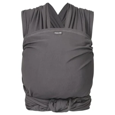 Abbildung von Hoppediz Elastisches Baby Tragetuch für Neugeborene ab Geburt (2 9 kg) aus Bio Baumwolle Anthrazit 4,60 m