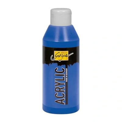 Abbildung von KREUL 84216 Solo Goya Acrylic ultramarinblau, 250 ml Flasche, cremige vielseitig einsetzbare Acrylfarbe in Studienqualität, auf Wasserbasis, schnell und matt trocknend, gut deckend, wasserfest