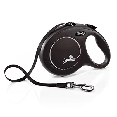 Abbildung von flexi® Classic L Gurt 8 m schwarz, Roll Leine für Hunde bis 50 kg