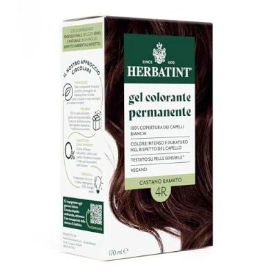Abbildung von Herbatint Permanente Haarfarbe 4R Kupferbraun 170 ml Ammoniakfrei, 100% Abdeckung für weißes Haar empfindliche Haut, mit 8 natürlichen Bio Extrakten