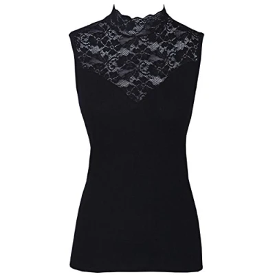 Abbildung von Nina von C. Fine Cotton Blazershirt mit Spitze Top Shirt 42 Schwarz