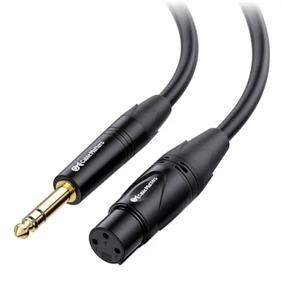 Abbildung von Cable Matters XLR auf klinke 6,35 mm Kabel 1,8m Stecker zu Buchse (Klinke Kabel, TRS 1/4 Kabel)