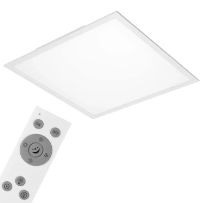 Abbildung von BRILONER LED Deckenlampe mit Fernbedienung, flach, einstellbar von warmweiß bis kaltweiß, Lampe, Deckenleuchte, Wohnzimmerlampe, Panel, Schlafzimmerlampe, 59,5x59,5x6,5 cm, Weiß