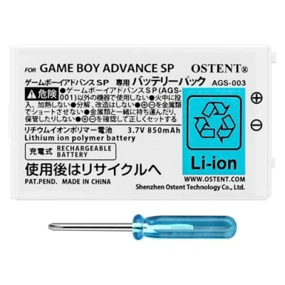 Abbildung von OSTENT 850mAh Wiederaufladbare Lithium ionen Akku + Tool Kit Pack für Nintendo Game Boy Advanced GBA SP Konsole