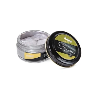 Abbildung von Kaps Schuhcreme für Glattes und Genarbtes Leder Schuhpflege Delicate Cream (403 Brillantes Silber Brilliant Silver)