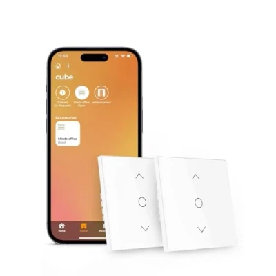 Abbildung von Refoss WLAN Rollladenschalter mit Apple HomeKit, Smart Rolladen Zeitschaltuhr, Jalousien Schalter prozentualer Steuerung, Home Rolladensteuerung, Kompatibel Alexa, Siri, Google