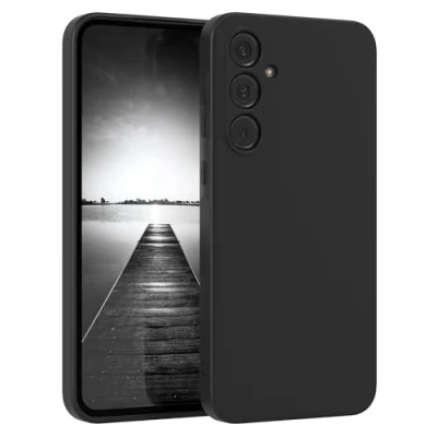Abbildung von EAZY Case Silikonhülle für Samsung Galaxy A55 Hülle Silikon Schwarz stoßfeste Handyhülle Schutzhülle mit Kameraschutz Dünn Premium Schutz Cover TPU Phone Bumper in Matt