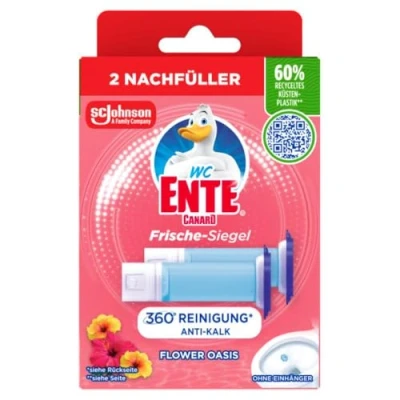 Abbildung von WC Ente Frische Siegel, körbchenloser Reiniger, Büten Oase Duft, 2 x 36 ml (2er Pack)