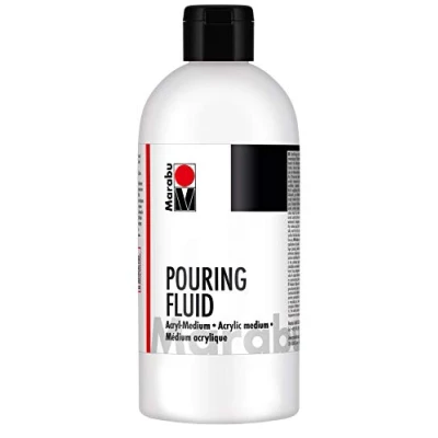 Abbildung von Marabu 12320075885 Pouring Fluid Acrylmedium 500 ml, Dünnflüssiges Medium für Gießanwendungen und Fließtechniken, verbessert die Verlaufseigenschaften von Acrylfarben, nicht vergilbend