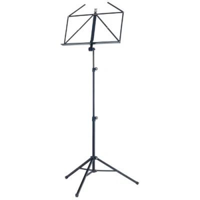 Abbildung von K&amp;M 10065 Notenpult Schwarz Faltbarer Notenständer für Trompetenkoffer Ausziehbares Stativ von 58,5 122 cm Höhe