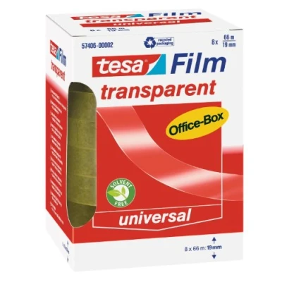 Abbildung von tesafilm transparent Transparentes Klebeband mit starker Haftung alterungsbeständig und reißfest 66 m x 19 mm 8er Pack