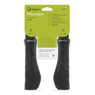 Abbildung von Ergon GA3 Fahrradgriff Ergonomisch mit Mini Wing MTB, All Mountain, Trail Regular Small Schwarz