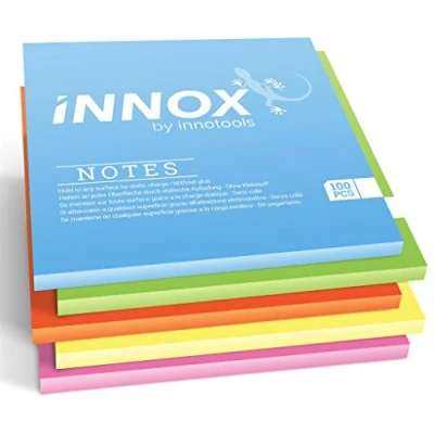 Abbildung von Elektrostatisch selbstklebende Haftnotiz Für alle Oberflächen Innovative Sticky Magnetic Notes ohne Klebstoff von INNOX® Ideen visualisieren Bunt, 10x10cm, 500 Blatt