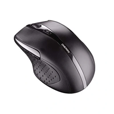 Abbildung von CHERRY MW 3000, Kabellose Ergonomische Maus für Rechtshänder, 2,4 GHz Funk, 6 Tasten, Optischer Sensor, Gummierte Seitenflächen, Batteriebetrieben, Schwarz