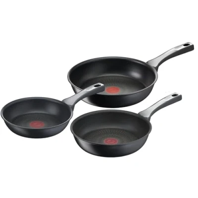 Abbildung von Tefal Unlimited On Pfannenset 3 teilig, Pfannen Induktion 20 cm, 24 28 cm mit kratzfester Antihaft Beschichtung, Thermo Signal bei idealer Brattemperatur, PFOA frei, für Herdarten geeignet G25991