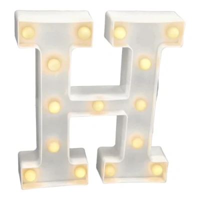 Abbildung von JANDEI Warmes Licht LED Zahlen und Buchstaben für Dekoration Atmosphäre, leuchtendes Herz, Nachtlichter, Geburtstage, Hochzeiten, Schaufenster. Sie funktionieren mit AA Batterien (H)