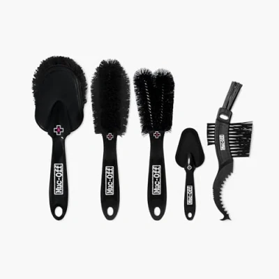 Abbildung von Muc Off Premium Bürstenset 5 Reinigungsbürsten für Fahrrad und Mountainbike mit Langlebigen Nylon Borsten Ergonomischen Gummigriffen Sanfteren Kontakt Material Reinigungsset