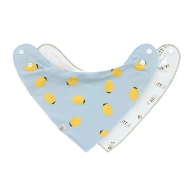 Abbildung von LÄSSIG Baby Lätzchen Halstuch Dreieckstücher Set 2 Stk. Bio Baumwolle Druckknopf wendbar/Baby Bandana Happy Fruits Lemon
