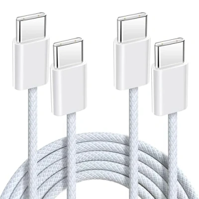 Abbildung von Anysea USB C auf Kabel：60W Ladekabel Schnellladekabel Nylon Datenkabel Typ Kompatibel mit iPhone 16 15 Pro Max Galaxy S24 S23 Pixel iPad Pro/Air MacBook Pro/Air, 2Stück 1M